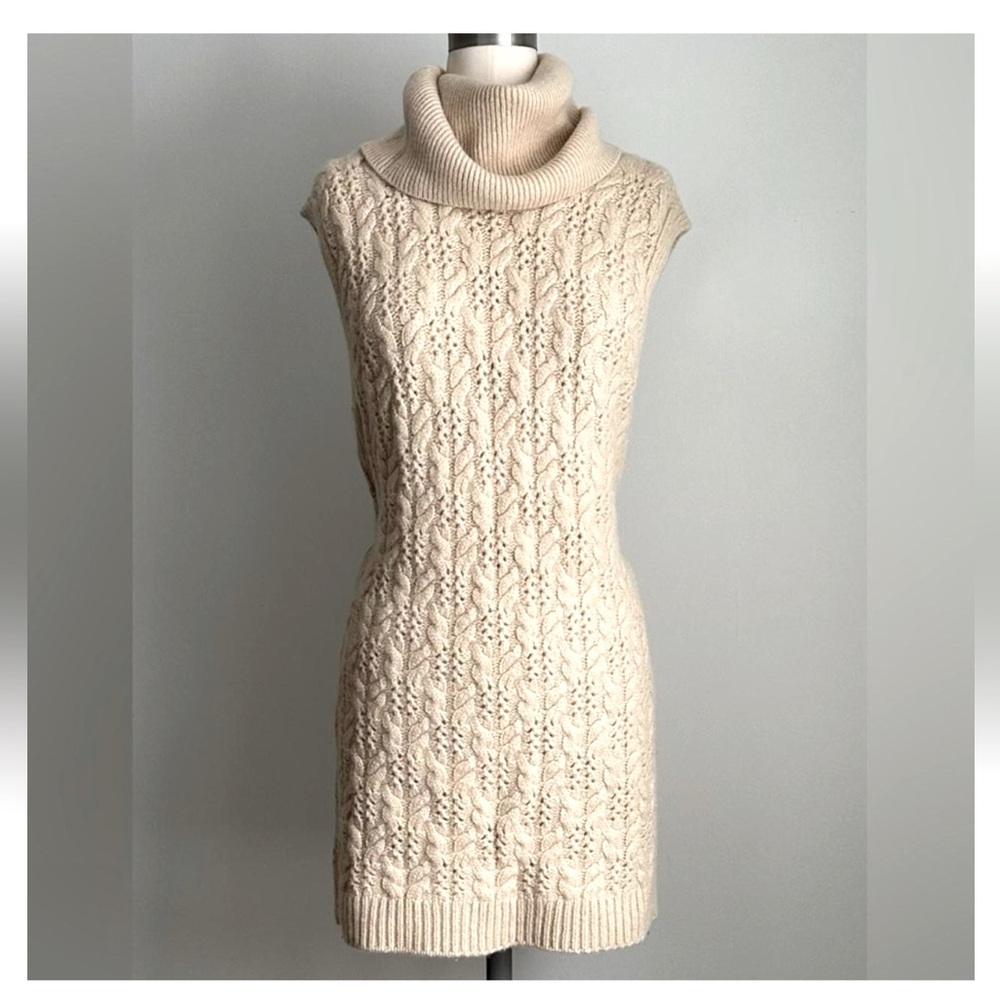 100% cashmere Turtleneck Sleeveless Sweater/dress